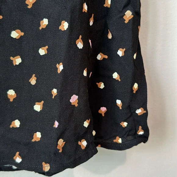 NWT BP Black and Floral Mini Skirt 90's XS - Picture 2 of 7